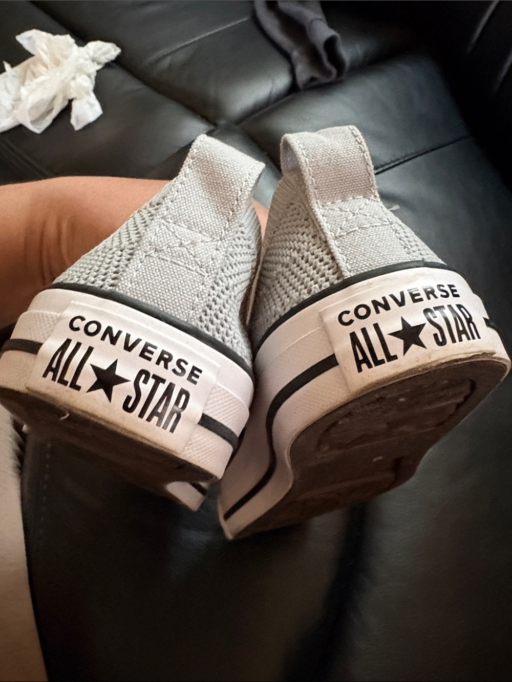 Converse Light Gray Knit All Star Low Top Sneakers - Picture 7 of 9